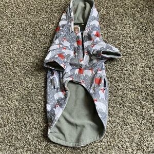 LuvGear Dog Hoodie Jacket L Gray White Polar Bear Puppy Cozy Soft Warm  NWT